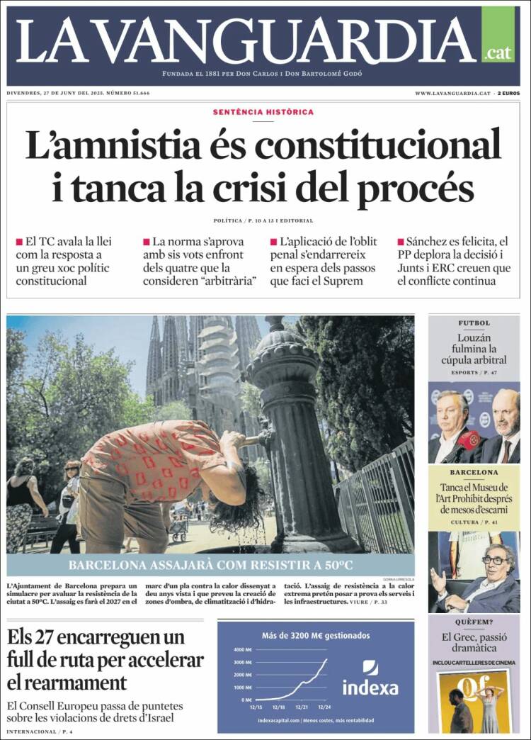 Portada de La Vanguardia (España)