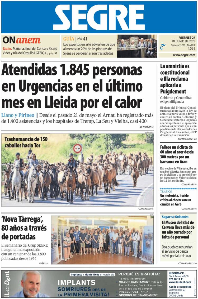Portada de Segre  (España)