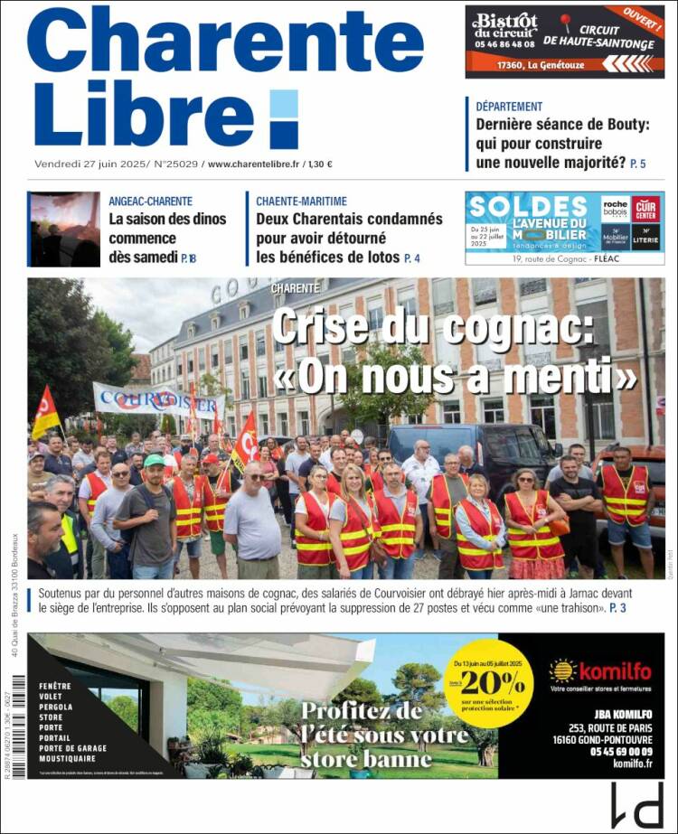 Portada de Charente Libre (Francia)