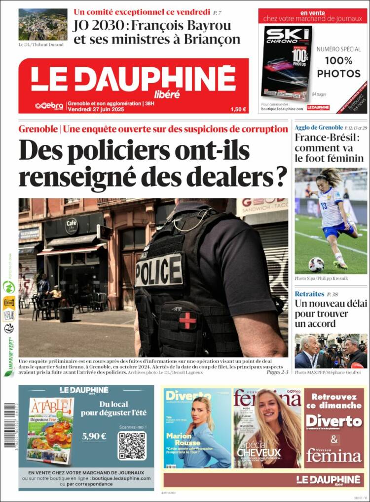 Portada de Le Dauphiné Libéré (Francia)