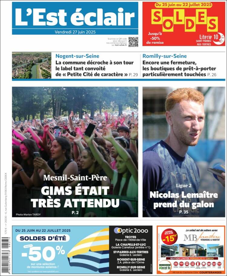 Portada de L'Est Eclair (Francia)