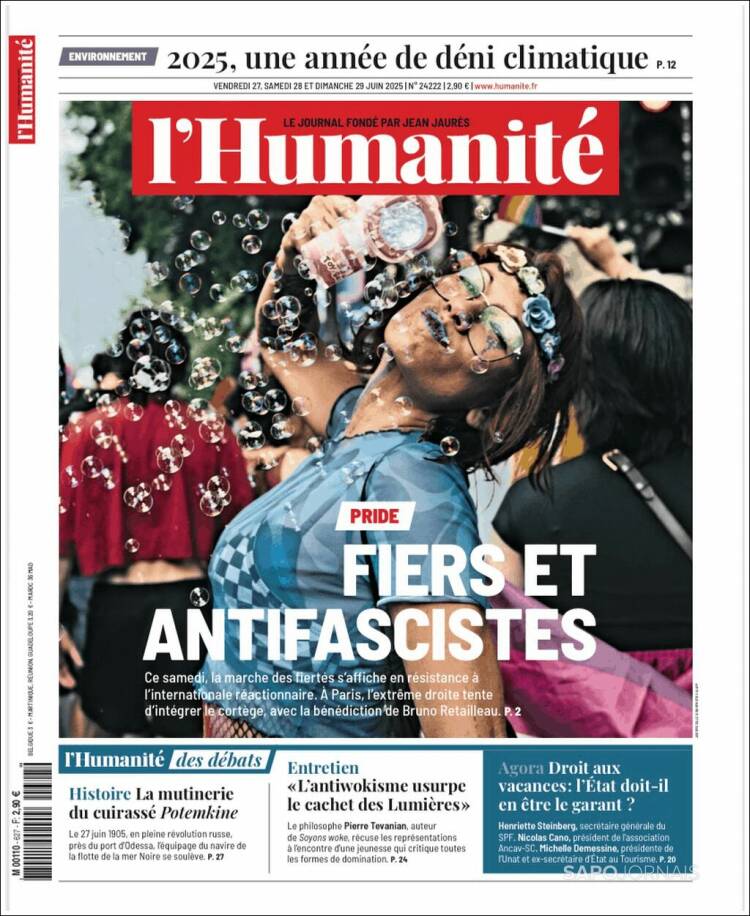 Portada de l'Humanite (Francia)