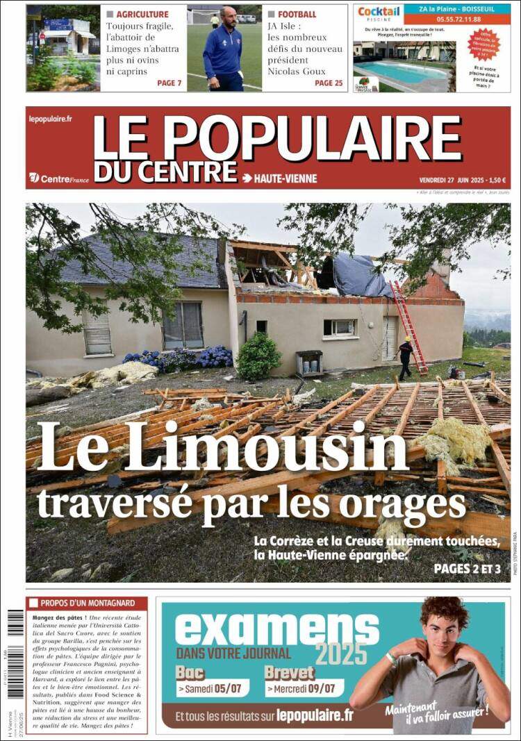 Portada de Le Populaire du Centre (Francia)