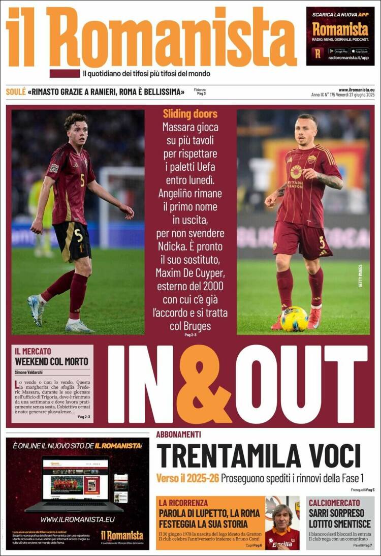 Portada de Romanista (Italia)