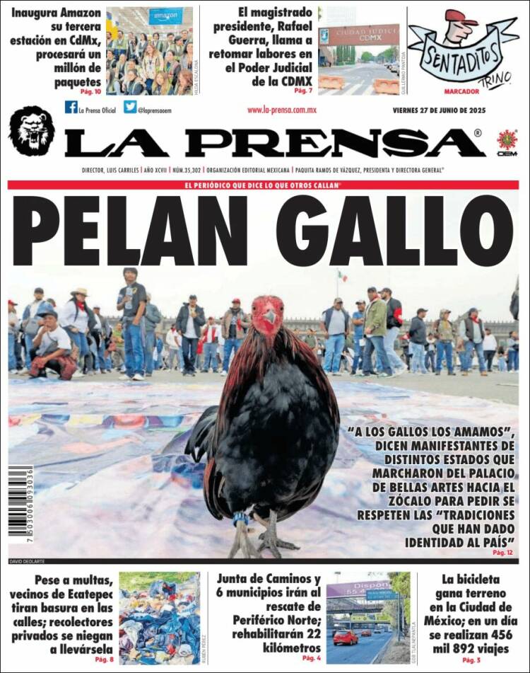Portada de La Prensa (Mexique)