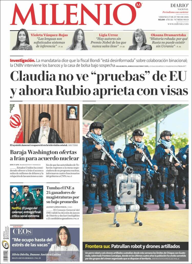Portada de Milenio (México)