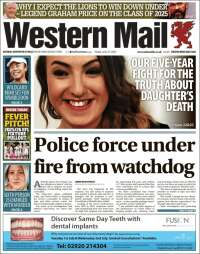 Portada de Western Mail (Reino Unido)