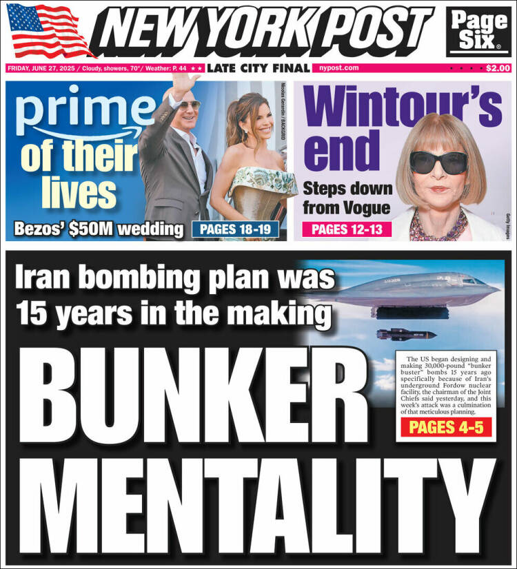 Portada de New York Post (USA)