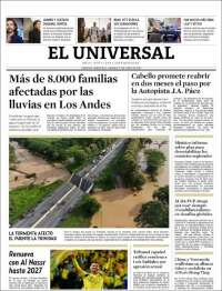 Portada de Universal (Venezuela)