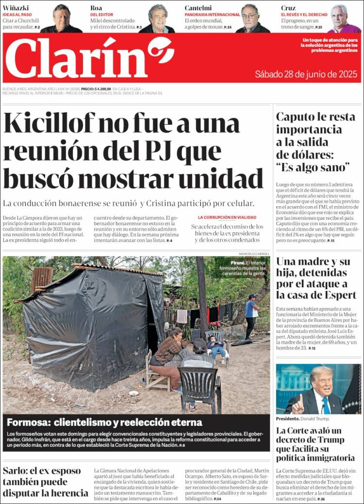 Portada de Clarín (Argentina)