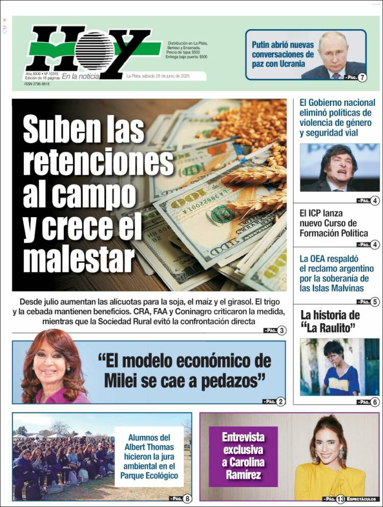 Portada de Diario Hoy (Argentine)