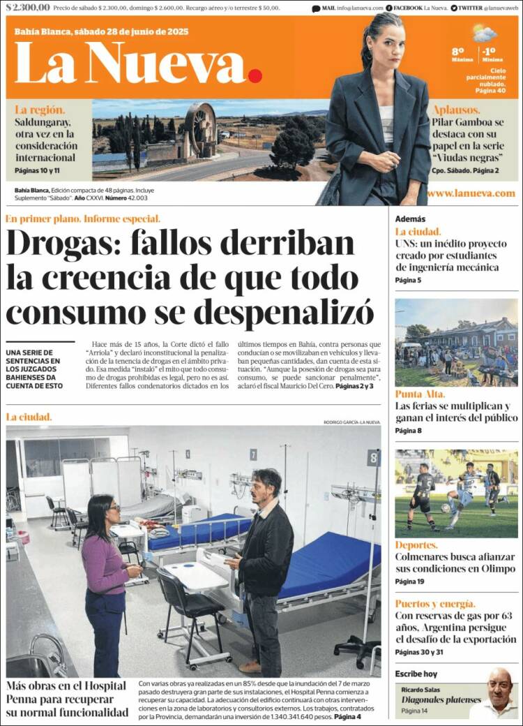 Portada de La Nueva Provincia (Argentina)