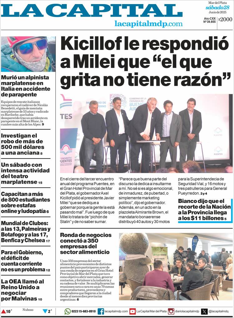 Portada de Diario La Capital - Mar del Plata (Argentina)
