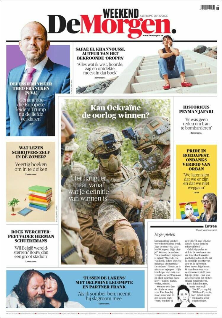 Portada de De Morgen (Belgique)