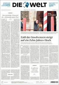 Portada de Die Welt (Allemagne)