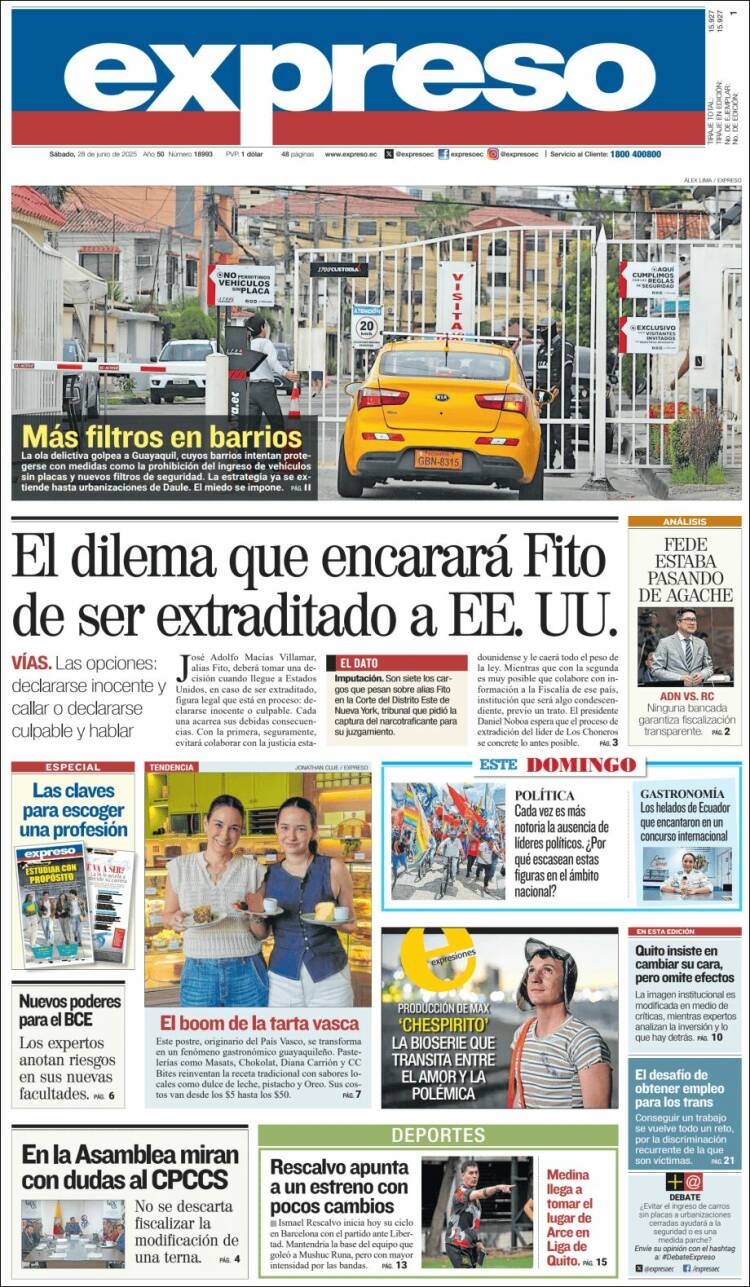 Portada de Expreso (Ecuador)