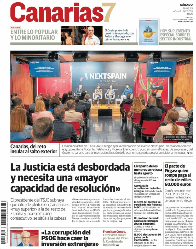 Portada de Canarias 7 (España)
