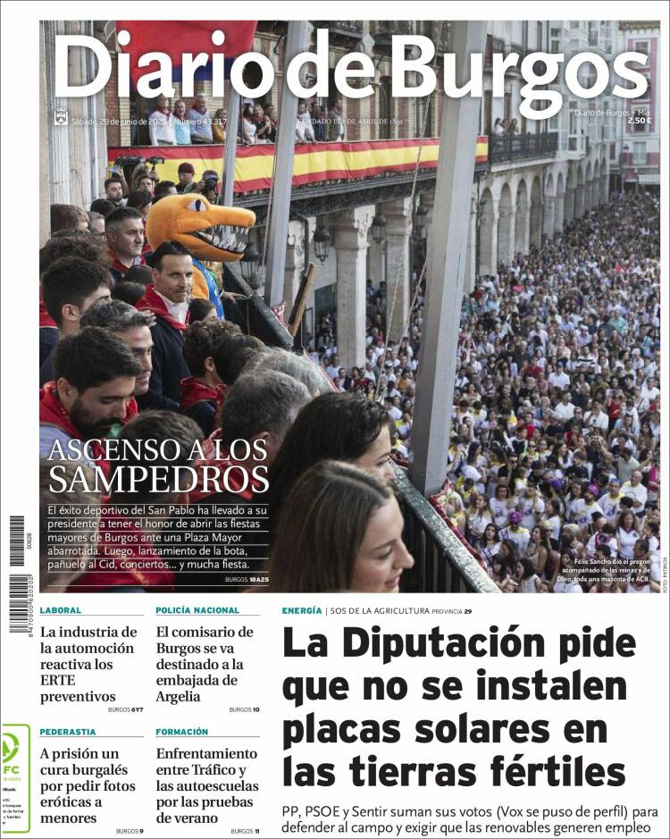 Portada de Diario de Burgos (España)