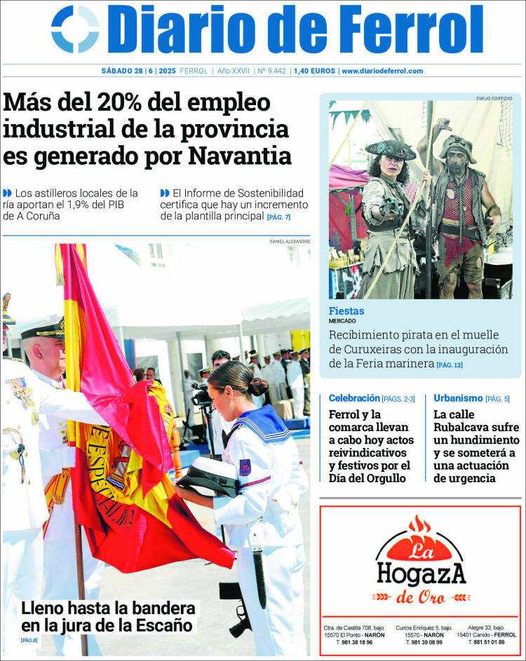 Portada de Diario de Ferrol (España)