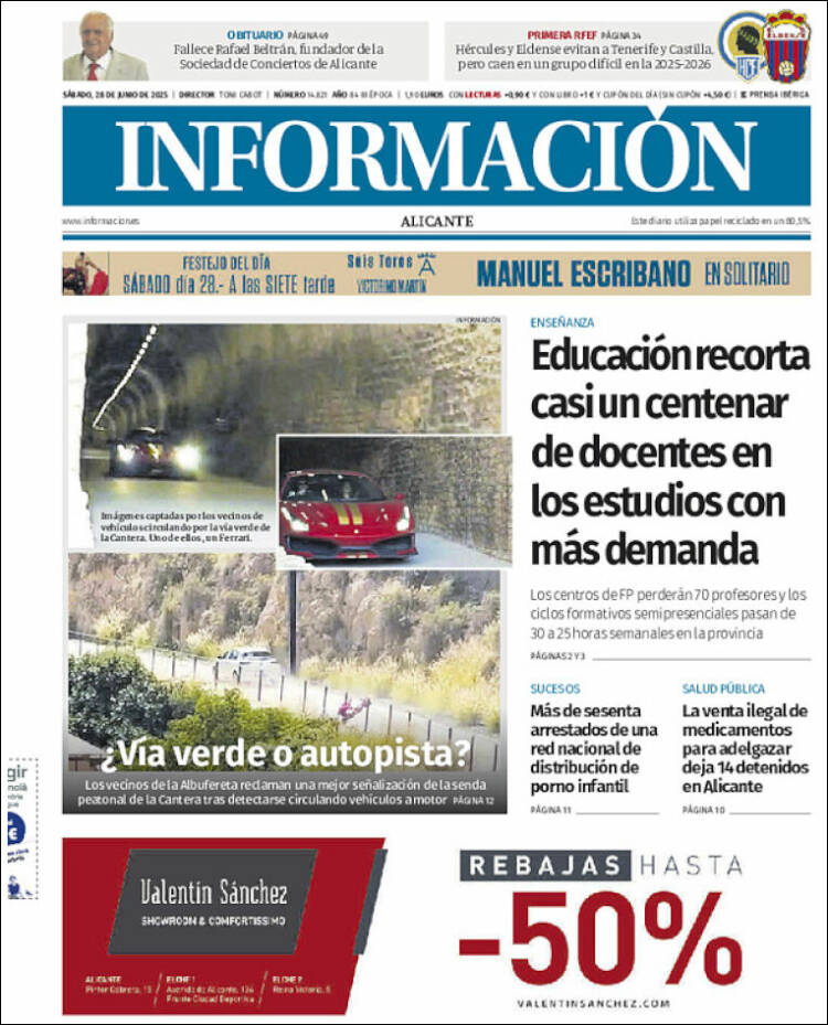 Portada de Diario Información (España)