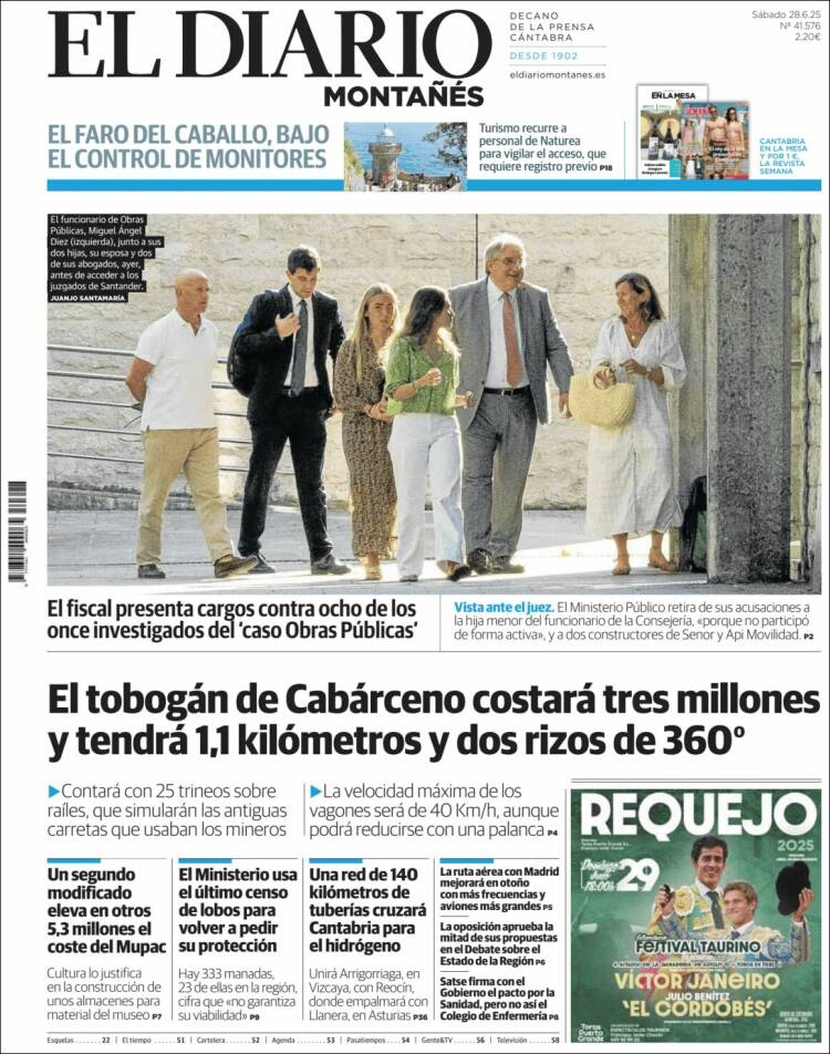Portada de El Diario Montañés (España)