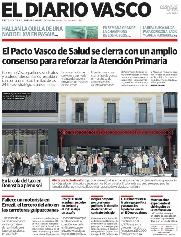 Portada de Diario Vasco (España)