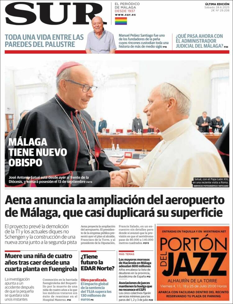 Portada de Diario el Sur (España)