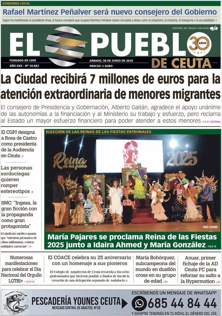 Portada de El Pueblo de Ceuta (España)