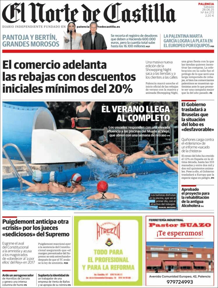 Portada de Norte de Castilla - Palencia (España)