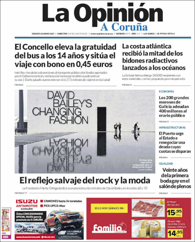 Portada de La Opinión de A Coruña (España)