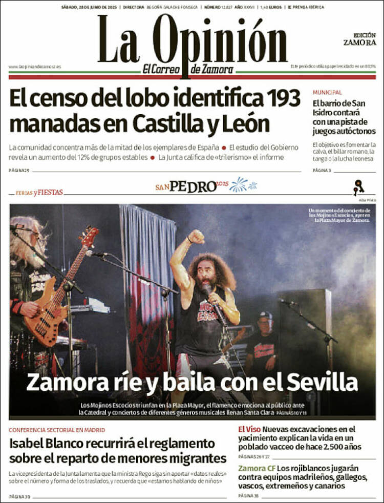 Portada de La Opinión - El Correo de Zamora (España)