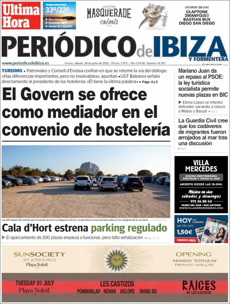 Portada de Periódico de Ibiza (España)