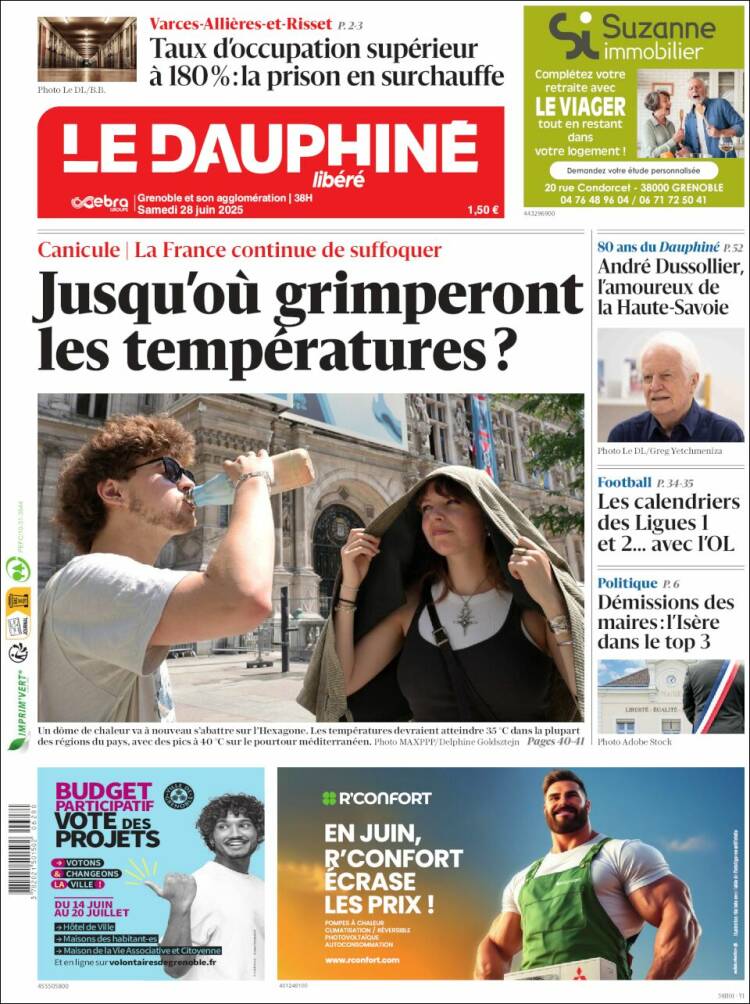 Portada de Le Dauphiné Libéré (Francia)