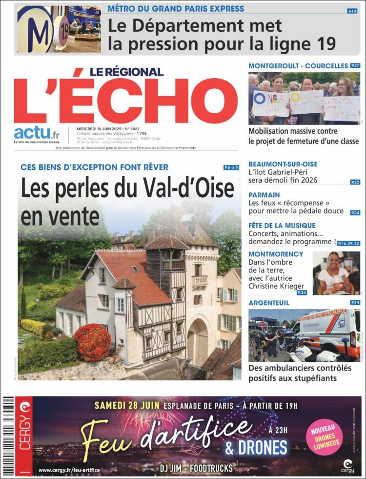 Portada de L'Echo de la Haute-Vienne (Francia)
