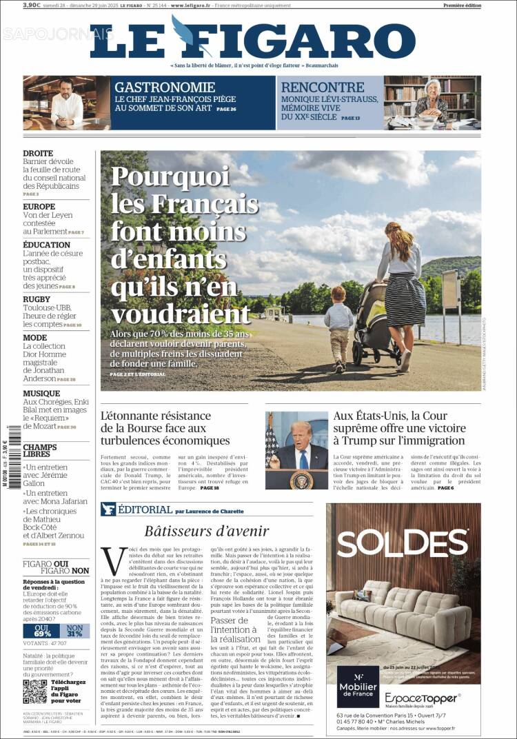 Portada de Le Figaro (Francia)