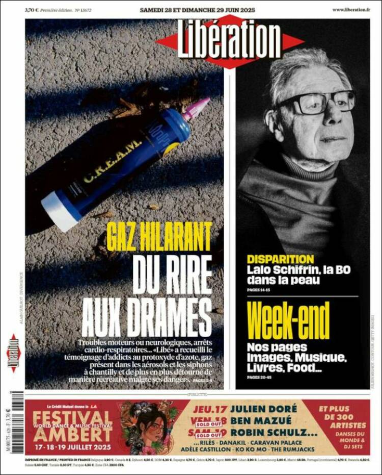 Portada de Libération (Francia)