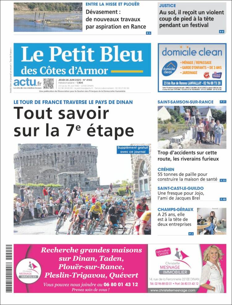 Portada de Le Petit Bleu (Francia)