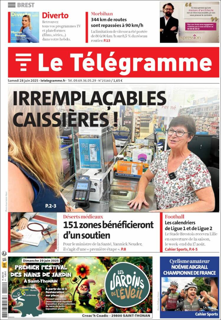 Portada de Télégramme (Francia)