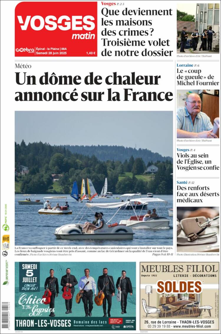 Portada de Vosges Matin (France)