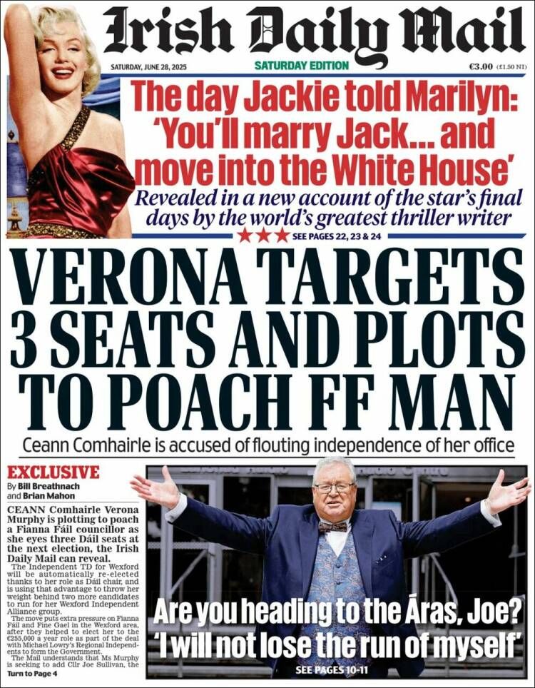 Portada de Irish Daily Mail (Irlanda)