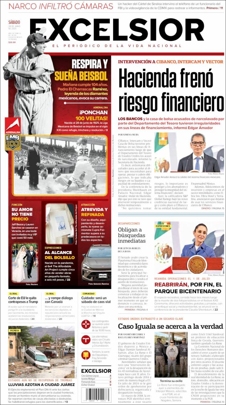 Portada de Excelsior (México)