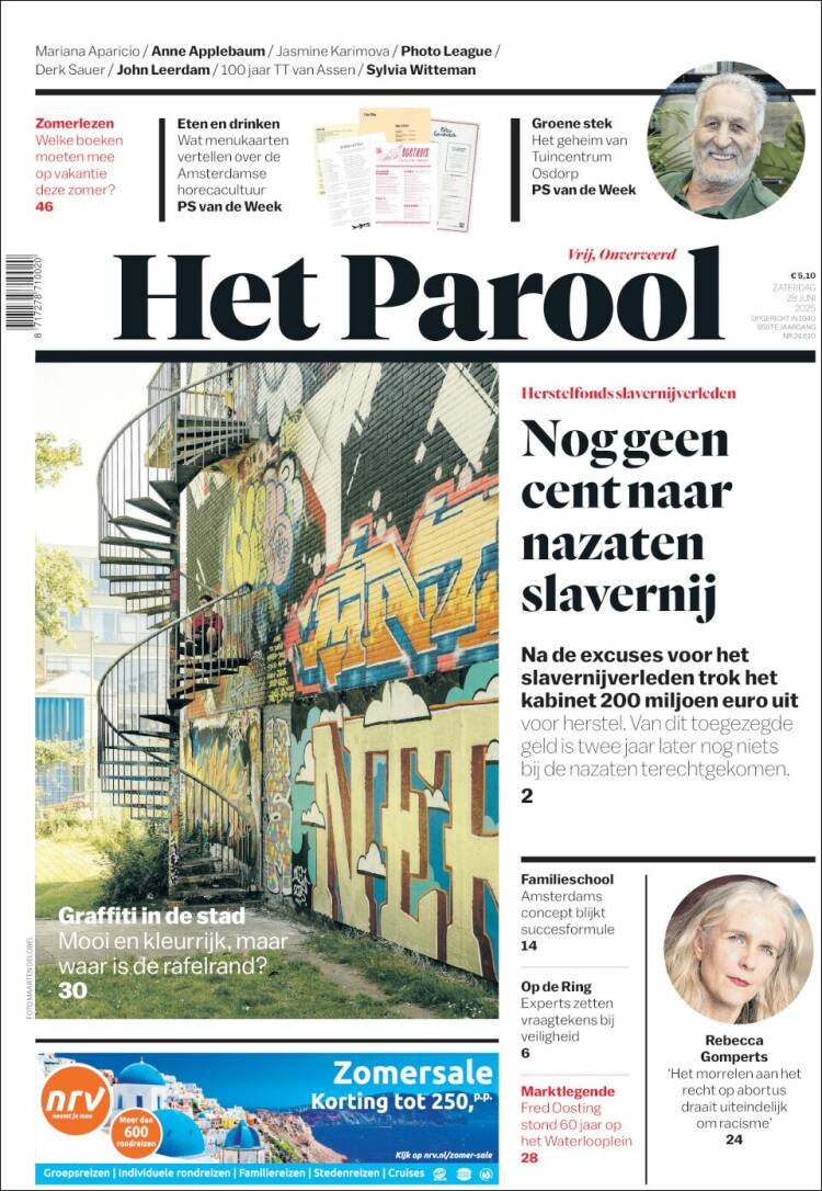 Portada de Het Parool (Pa&iacute;ses Bajos)