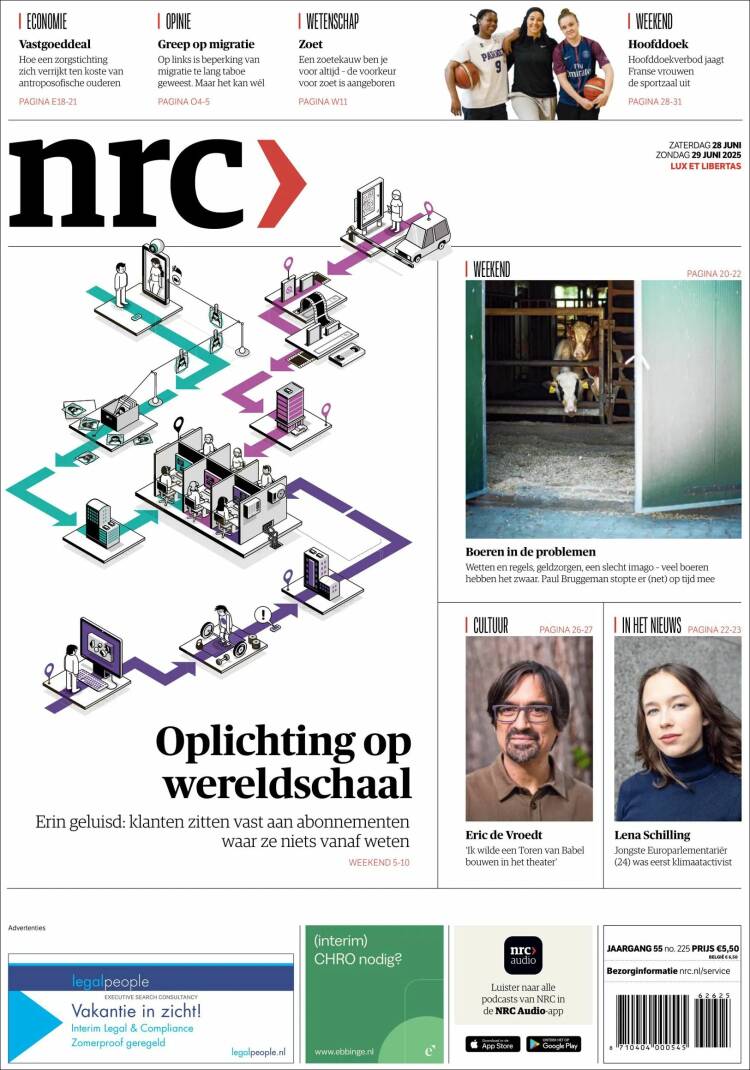 Portada de NRC Handelsblad (Pa&iacute;ses Bajos)