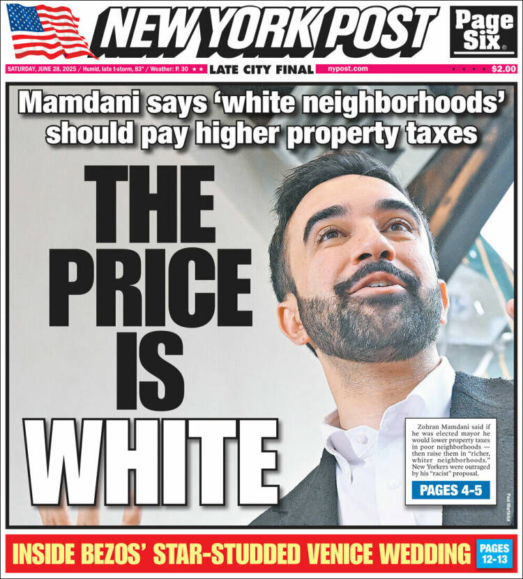 Portada de New York Post (USA)