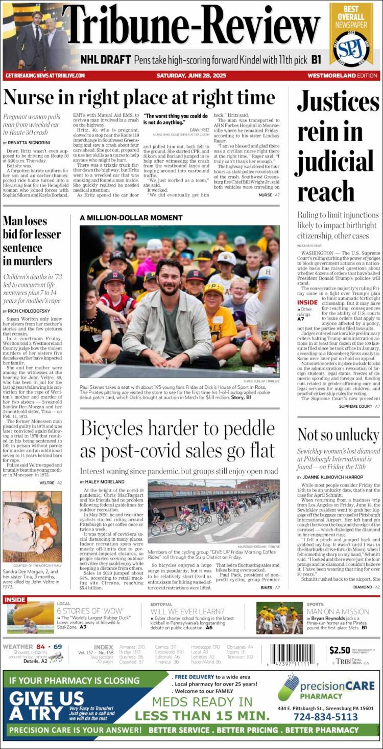 Portada de Tribune-Review (USA)