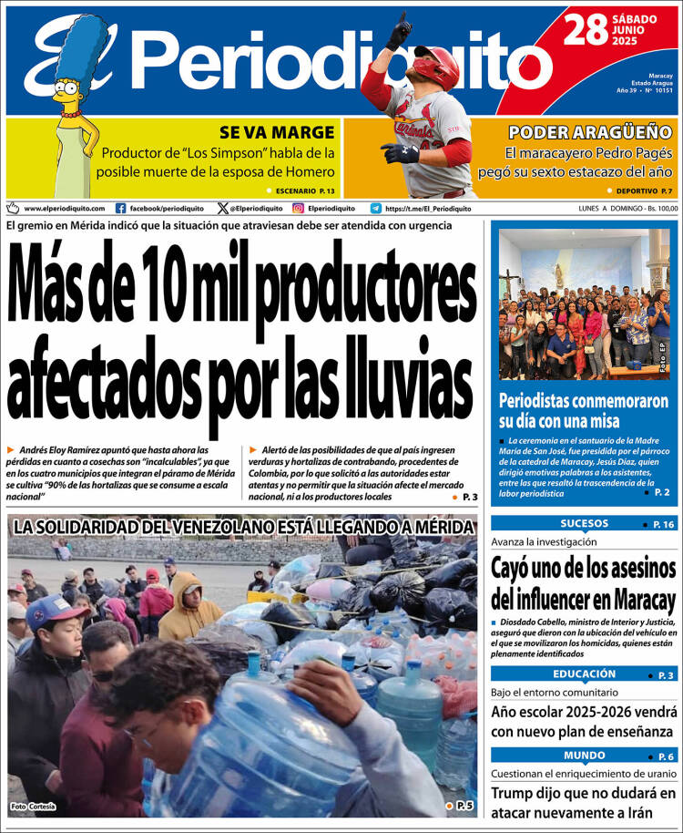 Portada de Periodiquito de Aragua (Venezuela)