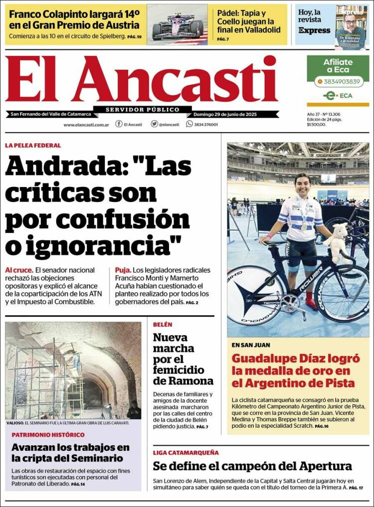 Portada de El Ancasti (Argentine)