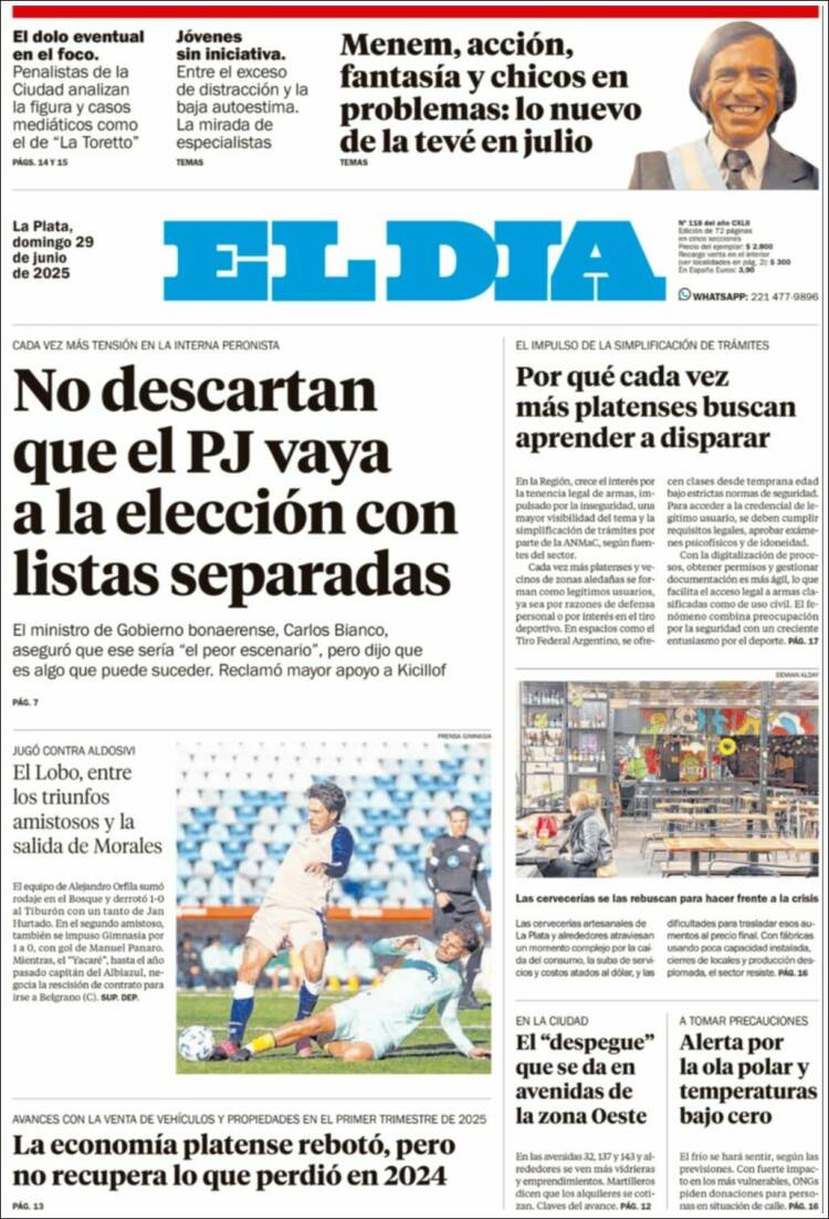 Portada de El Día de la Plata (Argentina)