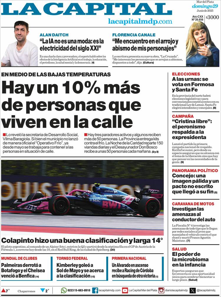 Portada de Diario La Capital - Mar del Plata (Argentina)