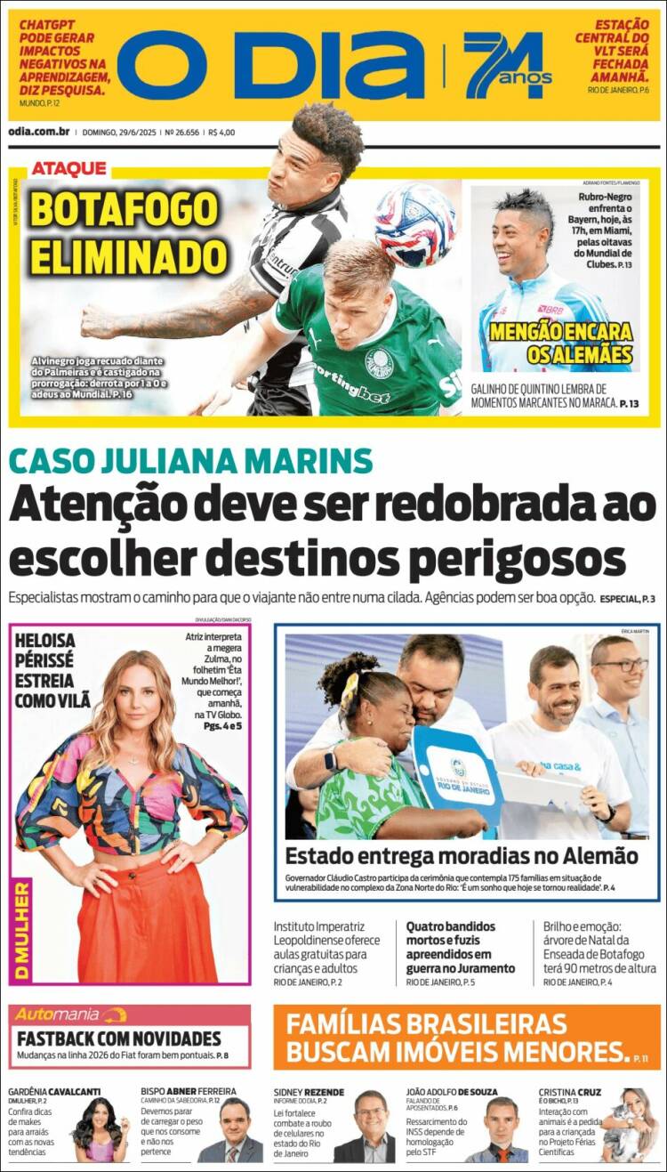 Portada de O Dia (Brasil)